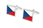 Spinki do mankietów i krawatów - Spinki Koszulowe - Motyw Czeskiej Flagi - miniaturka - grafika 1