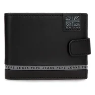 Paski - Pepe Jeans Pasek Poziomy portfel z zamknięciem zatrzaskowym Czarny 11x8,5x1 cm Skóra by Joumma Bags, Czarny (Black), Talla única, Portfel poziomy z zapięciem na klik - miniaturka - grafika 1