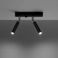 Lampy sufitowe - Euluna Nicanor reflektor sufitowy czarny/chrom 2-punktowy - miniaturka - grafika 1