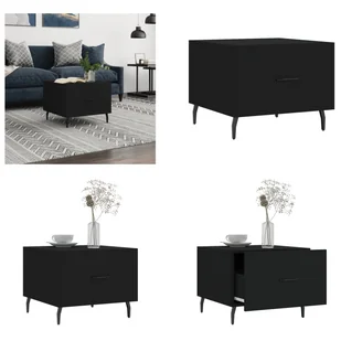 vidaXL Stolik kawowy czarny 50x50x40 cm materiał drewnopochodny - Stolik kawowy - Stoliki kawowe - Stolik boczny - Stoliki boczne - Ławy i stoliki kawowe - miniaturka - grafika 1