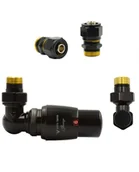 Zawory i kraniki - Zawór termostatyczny trójosiowy Master czarny mat lewy Pex - miniaturka - grafika 1