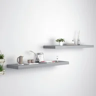 Półki do salonu - vidaXL vidaXL Półki ścienne, 2 szt., szare, 90x23,5x3,8 cm, MDF - miniaturka - grafika 1