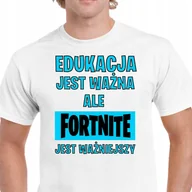 Koszulki męskie - DLA GRACZA KOSZULKA FORTNITE EDUKACJA JEST WAŻNA ALE FORTNITE P023 L - miniaturka - grafika 1
