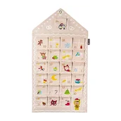 Ozdoby bożonarodzeniowe - tonies Kalendarz adwentowy 2023 z piernika – kalendarz adwentowy do napełniania ze 100% bawełny – kalendarz adwentowy dla dzieci, wzór z 24 naszytymi kieszeniami - miniaturka - grafika 1