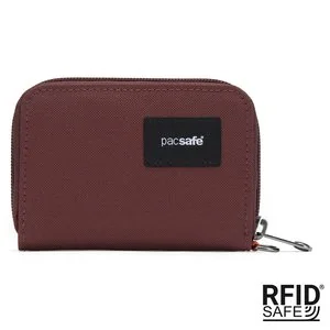 Portfel mały RFID Pacsafe - bordowy - Portfele - miniaturka - grafika 1
