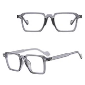 Okulary korekcyjne, oprawki, szkła - Okulary zerówki do komputera z filtrem BLUE LIGHT STL37G szare transparentne + akcesoria - miniaturka - grafika 1