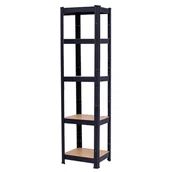 Szafy i regały magazynowe - Leziter Nagy teherbírású polc 180x40x40 cm 150 kg fekete - miniaturka - grafika 1