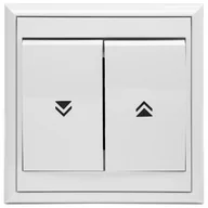 Wyłączniki światła i elektryczne - Łącznik Luna do żaluzji biały - miniaturka - grafika 1