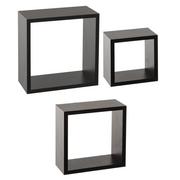 Meble do przedpokoju - 5five Simple Smart Półki czarne zestaw trzech półek idealnych na książki zdjęcia lub pamiątki B07B4FPNC1 - miniaturka - grafika 1