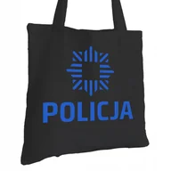 Torby i wózki na zakupy - Torba Bawełniana dla Policjanta Czarna Na Prezent ekologiczna Trwały Nadruk - miniaturka - grafika 1