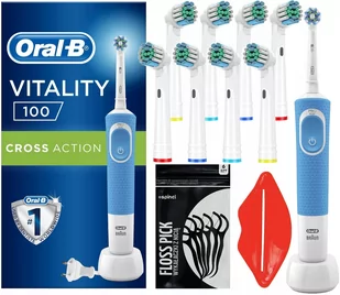 Zestaw Oral-B Vitality 100 Niebieska + Zam. Precision X8 - Szczoteczki do zębów - miniaturka - grafika 1