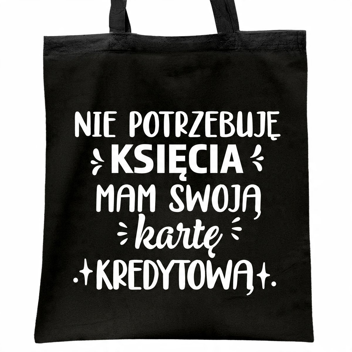 Torba bawełniana czarna na zakupy Dzień Kobiet Dla Kobiety Prezent