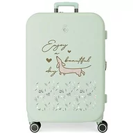 Walizki - Enso Beautiful Day Średniej walizki Zielony 48x70x28 cms Twarde mocowanie ABS Wbudowany 79l 4,32 kg 4 Koła Podwójne, Zielony, Maleta mediana, średnia walizka - miniaturka - grafika 1