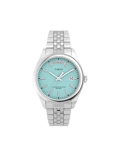 Zegarek Timex Zegarek Legacy Day and Date Tiffany TW2V68400 Srebrny - Zegarki męskie - miniaturka - grafika 1