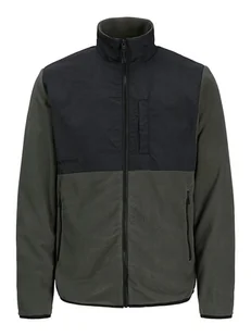 Jack & Jones Kurtka polarowa "Marvin" w kolorze oliwkowo-czarnym - Odzież trekkingowa męska - miniaturka - grafika 1
