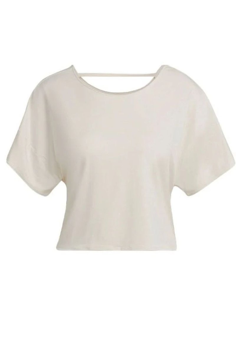 Koszulka damska Adidas Studio Backless sportowa ecru-M