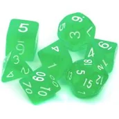 Akcesoria do gier planszowych - Rebel Komplet kości RPG - Kryształowe - Jasnozielone - miniaturka - grafika 1