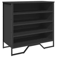 Szafki na buty - vidaXL Stojak na buty czarny 80x38x78 cm materiał drewnopochodny - miniaturka - grafika 1