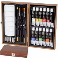 Farby i media malarskie - Farby Akrylowe Zestaw 20 Elem. Tubki Akryl Pędzle - miniaturka - grafika 1