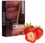 Lubrykanty - INNY Prezerwatywy Egzo Oral Condom Strawberry 3Pc 121E826 - miniaturka - grafika 1