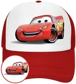 Czapki i chusty sportowe męskie - Czapka z Daszkiem Auta Czerwona z Nadrukiem Lato Siatka Bejsbolówka - miniaturka - grafika 1