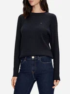 Swetry damskie - Sweter damski bawełniany Tommy Hilfiger WW0WW41142-DW5 XS Granatowy (8720645928485) - miniaturka - grafika 1