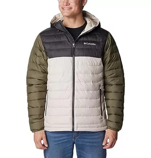 Columbia Męska kurtka puchowa z kapturem Powder Lite, ciemny kamień, rekin, kamienna zieleń, XXL - Kurtki męskie - miniaturka - grafika 1