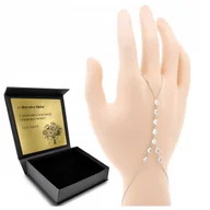 Bransoletki - Bransoletka Srebrna Slave Z Cyrkoniami Delikatna Piękna Z Grawerem - miniaturka - grafika 1