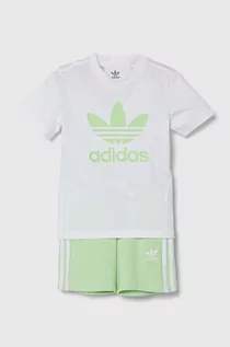 Dresy i komplety dla chłopców - adidas Originals komplet bawełniany dziecięcy kolor zielony - grafika 1