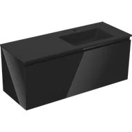Szafki łazienkowe - Mexen Orio szafka łazienkowa 120 cm z umywalką Otis prawą, 1S, 1D, czarna połysk/czarna mat - 91A13-12047-3-BBFF70-W18P71 - miniaturka - grafika 1