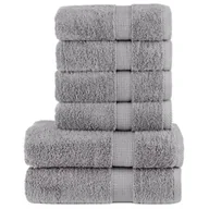 Ręczniki - vidaXL 6-cz. zestaw ręczników premium, szary, 600 g/m2, bawełna - miniaturka - grafika 1