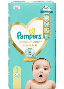 PIELUSZKI PAMPERS PREMIUM CARE 1 NEWBORN 50 SZT - Pieluchy - miniaturka - grafika 1