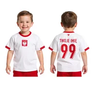 Piłka nożna - POLSKA Koszulka piłkarska TWÓJ NAPIS Lewandowski dziecięca wzór 2025 - miniaturka - grafika 1