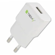 Kable komputerowe i do monitorów - Techly Ładowarka sieciowa Slim USB 5V 2.1A biała 022373 - miniaturka - grafika 1