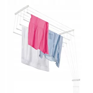 Suszarka sufitowa na pranie, 5 prętów, 130 cm, biała - Suszarki na ubrania - miniaturka - grafika 1
