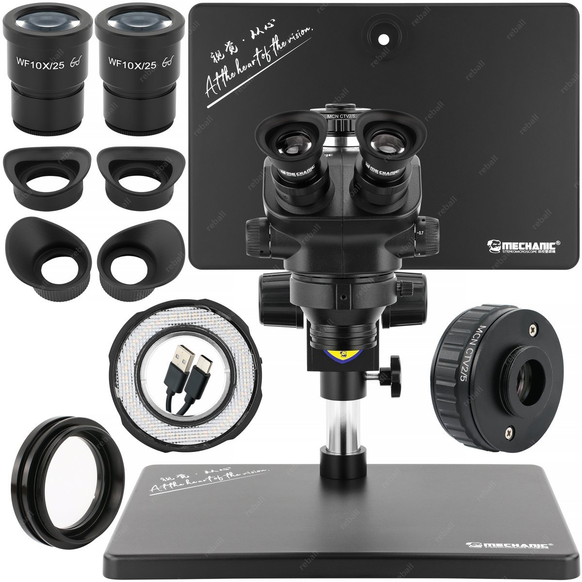 MIKROSKOP STEREOSKOPOWY DLA ELEKTRONIKA MECHANIC B75T-B3 7-50x WF10/25 LED