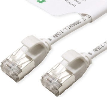 Roline ROLINE GREEN F/UTP Patchkabel Cat.6A Class EA, LSOH, extra dun, wit, 3 m
