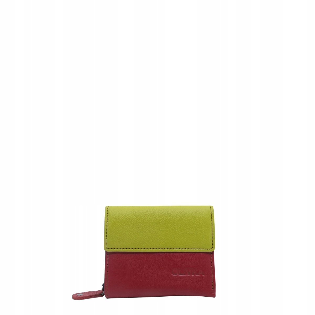Portfel damski skórzany miejsce na bilon zdjęcie przegródki OLIVKA