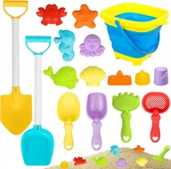 Zabawki do piasku - 16x ZABAWKI DO PIASKOWNICY NA PLAŻE DLA DZIECI WIADERKO ZESTAW ŁOPATKA - miniaturka - grafika 1