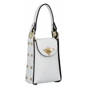 Torebki damskie - Modna Torebka Skórzana Listonoszka Na Łańcuszku 831 Biała - miniaturka - grafika 1