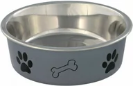 Miski dla psów - Trixie Miska metalowa z plastikową powłoką w łapki różne pojemności 2,0 l / o 23 - miniaturka - grafika 1