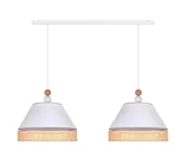 Lampy sufitowe - Duolla - Żyrandol na lince AVIGNON 2xE27/15W/230V biały/rattan - miniaturka - grafika 1