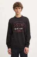 Bluzy męskie - G-Star Raw bluza męska kolor czarny z nadrukiem D25100-D257 - miniaturka - grafika 1