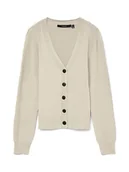 Swetry damskie - Vero Moda Kardigan w kolorze beżowym - miniaturka - grafika 1