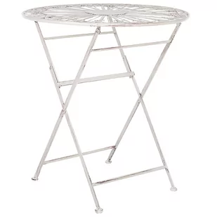 Stolik ogrodowy metalowy ø 70 cm biały SCAFA - Ławy i stoliki kawowe - miniaturka - grafika 1