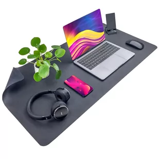 Mata ochronna na biurko pod klawiaturę i myszkę na stół 90x45 cm - czarna - Podkładki na biurko - miniaturka - grafika 1