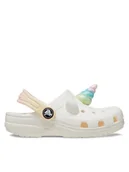 Buty dla dziewczynek - Crocs Klapki Classic Iam Rainbow Unicorn Clog T 209701 Biały - miniaturka - grafika 1