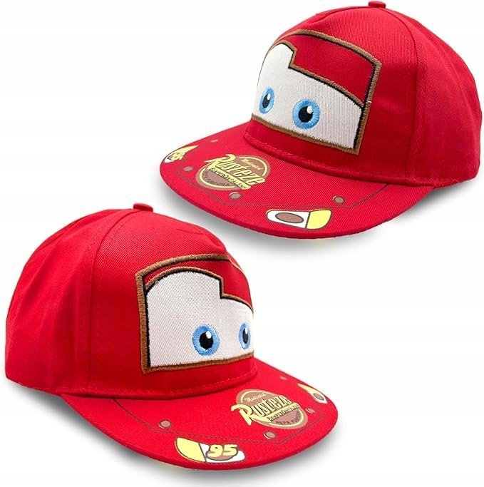 CZAPKA Z DASZKIEM Zygzak McQueen Z BAJKI AUTA Cars Czerwona baseballowa