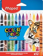Przybory szkolne - Maped Flamastry Colorpeps animals 12 kolorów - miniaturka - grafika 1