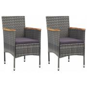 Fotele i krzesła ogrodowe - Komplet szarych krzeseł ogrodowych - Emiko 4X - miniaturka - grafika 1